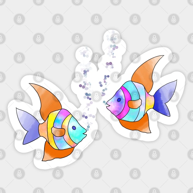 Two little fish Sticker by Gavlart